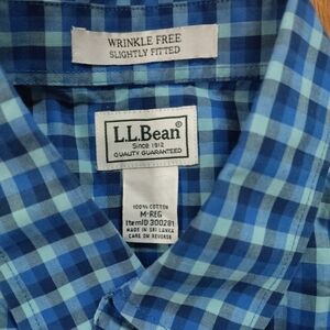 L.L. Bean Men's Blue Plaid Button Down Shirt